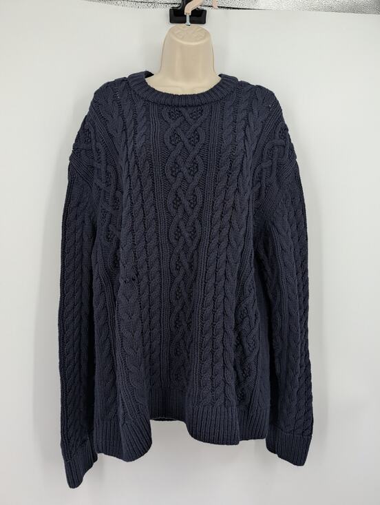 Abercrombie & Fitch Other - Abercrombie & Fitch Chunky Cable Knit Navy XL Sweater Preppy Errands Cotton **
